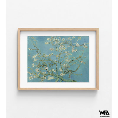 Fleur d'amandier par Vincent Van Gogh, impression d'amandier, impression de peinture à l'huile sur branche, impression de fleur blanche, arbre Van Gogh, décoration murale bleu clair