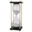 Hour Glass In Stand  Set of 2  4" x 4" x 9"  Black/Gold/White