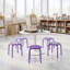 Ensemble de 8 tabourets empilables pour salle de classe, tabourets ronds en métal portatifs et empilables, sièges d'activité peu encombrants pour l'école, le bureau, la maison et les espaces d'apprentissage - Violet-128793886