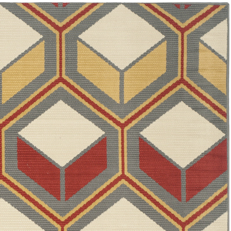 Tapis géométrique Hampton Performance, Rectangle 2 pi 7 po x 5 pi