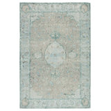 Hand Knotted Wool Oriental Area Rug in Green/Beige/Gray