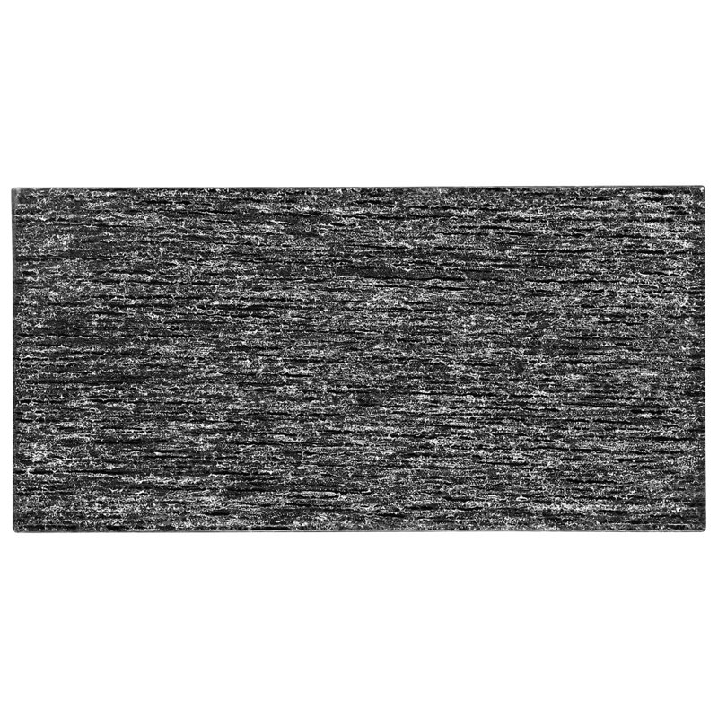 Veda 4x9 Polished Glass Subway Tile, Black/Silver
