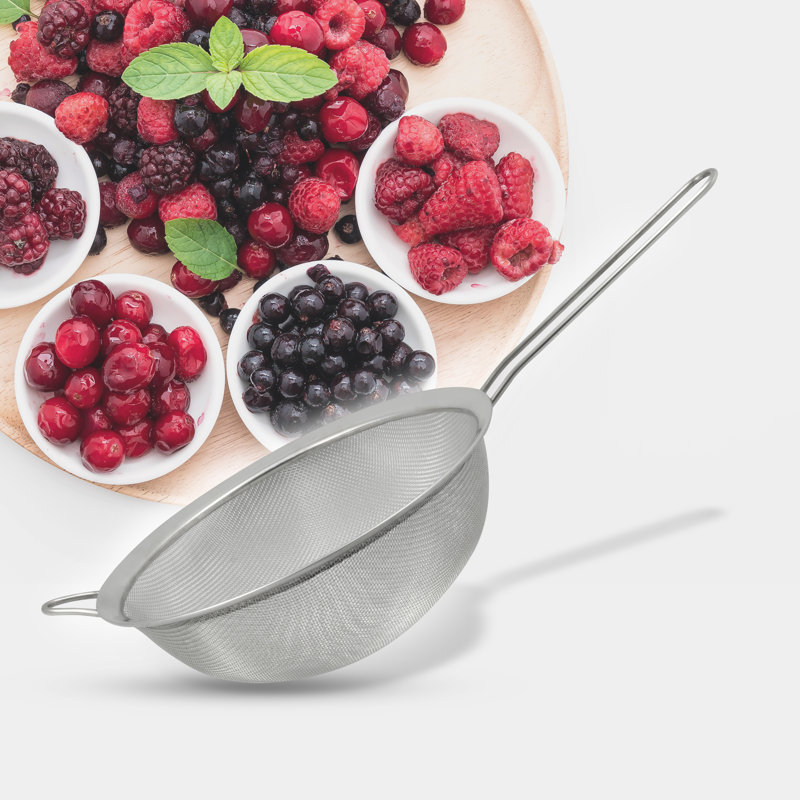 Stainless Steel Mesh Food Strainer with Long Handle