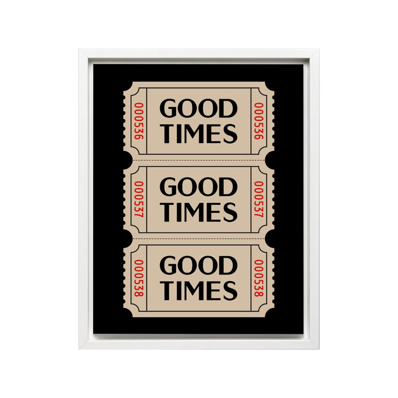 Good Times billets de cinéma, Canvas, White Framed, 08"H x 10"W