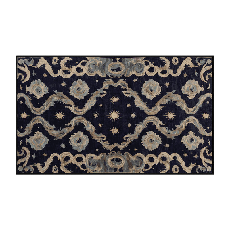 Tapis gris lavable à la machine, Rectangle 7 pi x 9 pi
