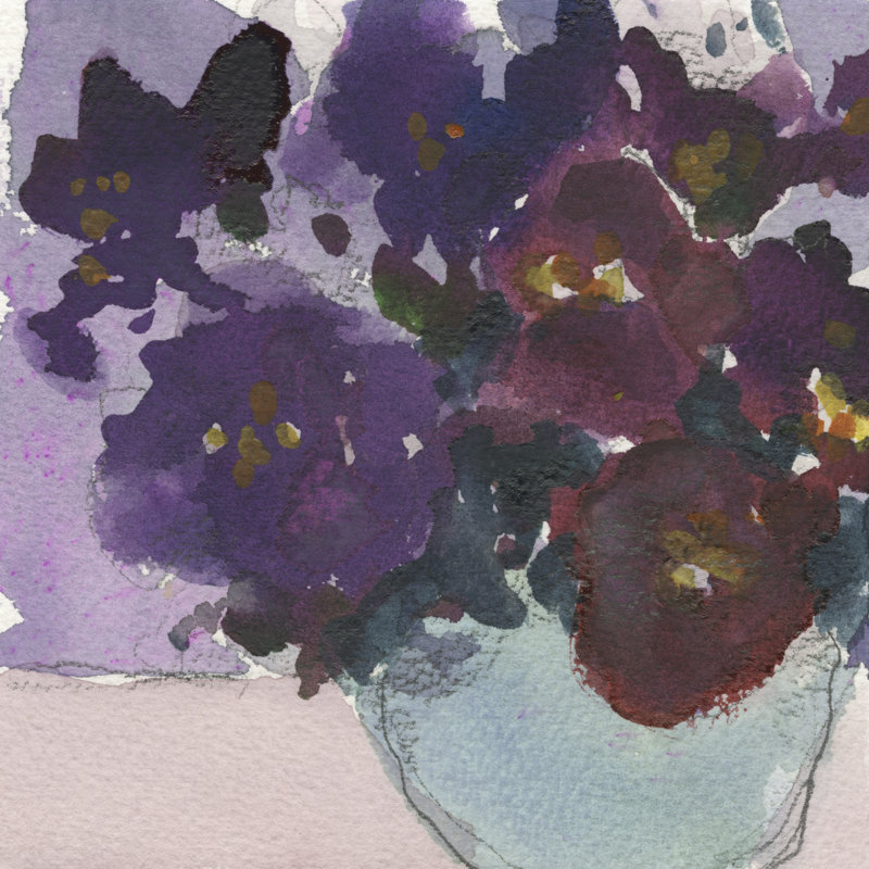 " African Violet I " by Samuel Dixon Painting Print, 12" H x 12" W