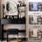 17" Round Led Vanity Table And Cushioned Stool , Touch - Operated 3 Color Lighting With Adjustable Brightness, Large Mirror Multi Layer Storage, Ideal For Small Home Spaces, American Inspired Look,