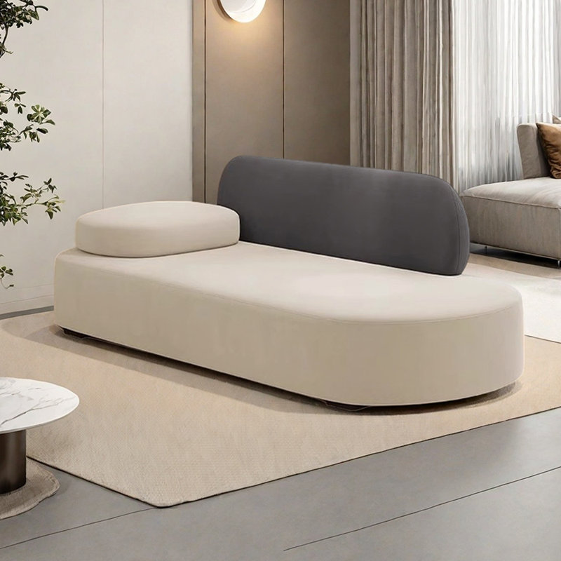 Méridiennes d'intérieur avec appui-tête mobile Finck, Orienté à gauche (vu de face), Beige / gris foncé