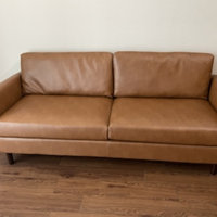 Louvre 81 Faux Leather Flared Arm Removable Cushion Sofa Latitude Run Leather Type: Flagstone Faux Leather