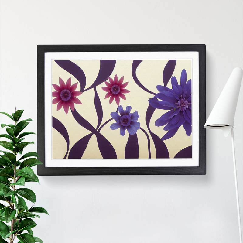 Appealing Flowers - Single Picture Frame Print, 25cm H x 34cm W, Black