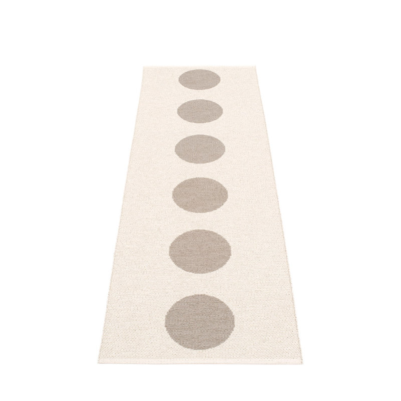 Vera Polka Dots Area Rug in Black/Off-White, Rectangle 2'3" x 3', Warm Gray/White