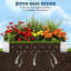 Ensemble de 2 lits de jardin surélevés galvanisés pour légumes, fleurs et herbes