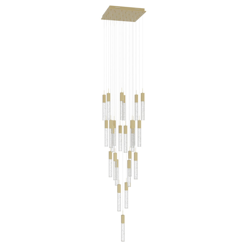 Original Glacier 41 - Light Cluster Pendant, Brushed Brass, 177" H x 28" W x 28" D