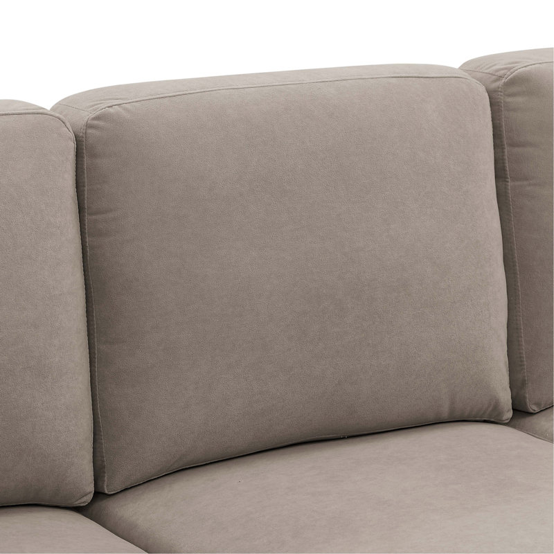 Canapé modulaire en U rembourré de polyester avec pieds en métal