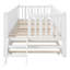 Lit plateforme en bois avec garde-corps et gigogne, noyer-51485416