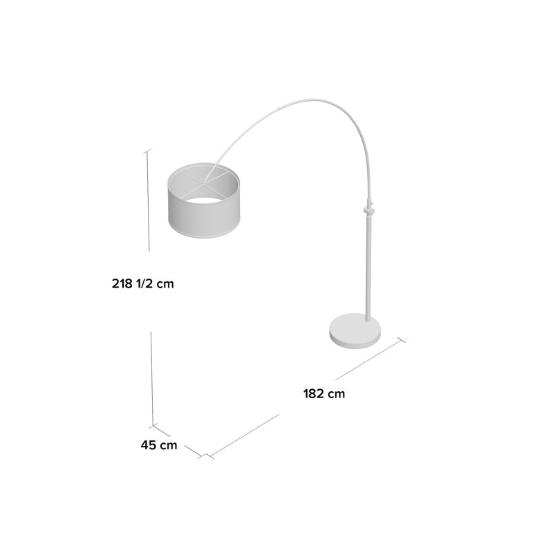Shaftesbury 218cm Metal and Marble Arched Floor Lamp