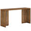 Table de salle à manger rectangulaire rustique avec base à persiennes et finition grain de bois