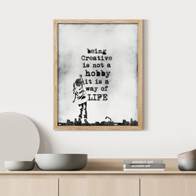 «Being Creative Is A Way Of Life Banksy Industrial Graffiti Wall» sur