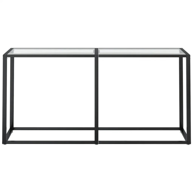 Hefling Glass Top Console Table, Transparent, 75.5 H x 160 W x 35 D cm