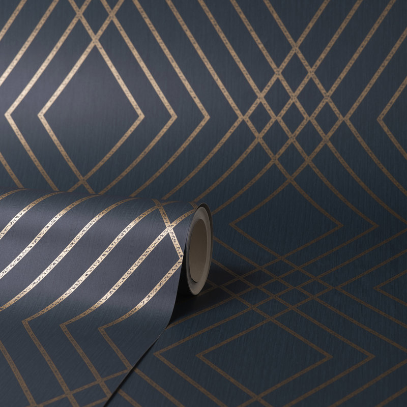 Eads 10.05m x 53cm Roll, Navy/Gold