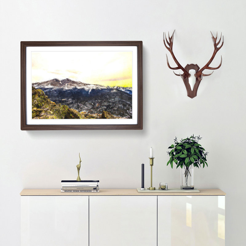 Rocky Mountains in Colorado - Framed Print, 62cm H x 87cm W x 2cm D, Walnut Framed