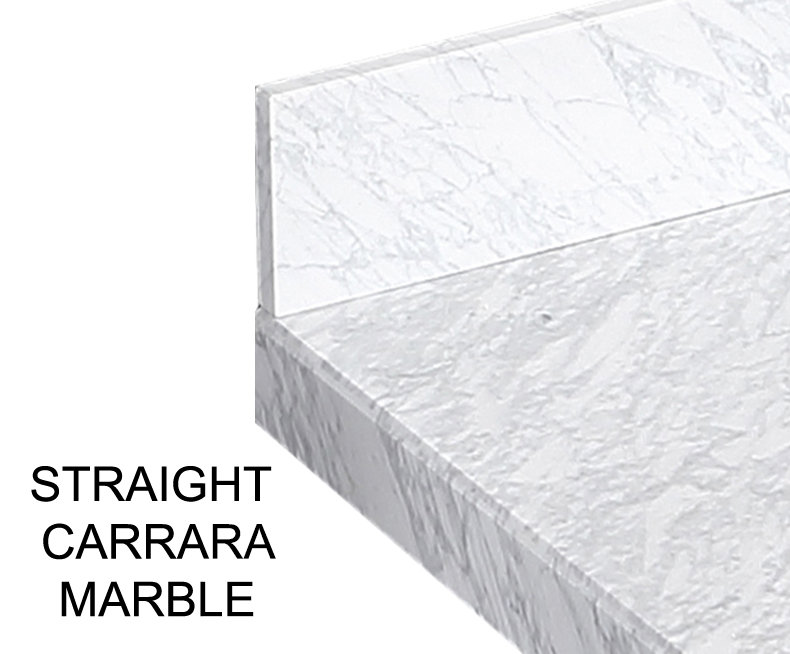 Ensemble de meuble-lavabo double 84 po Flavell, Marbre de Carrare régulier, Bleu marine hâlé