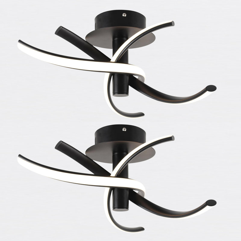 Henni LED Semi Flush Mount, Matt Black Paint