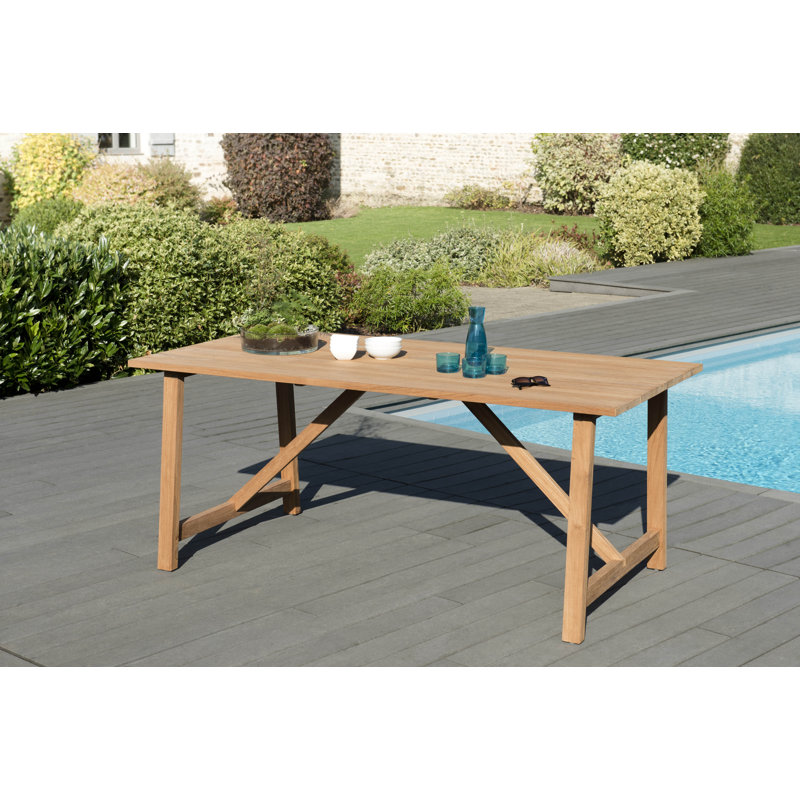 Zetilla Rectangular Teak Outdoor Dining Table , 180cm cm W 90cm cm D