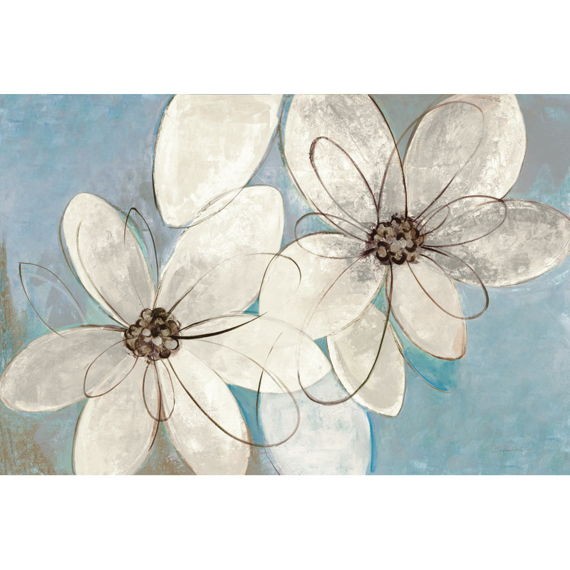 Bleu et floral neutre, H 20 po x l 30 po x P 1,25 po
