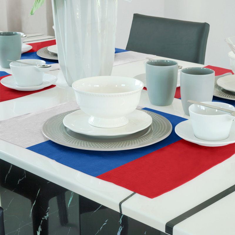 Récapitulatif de 18 po Kansas, Blanc / Bleu moyen, Polyester sergé