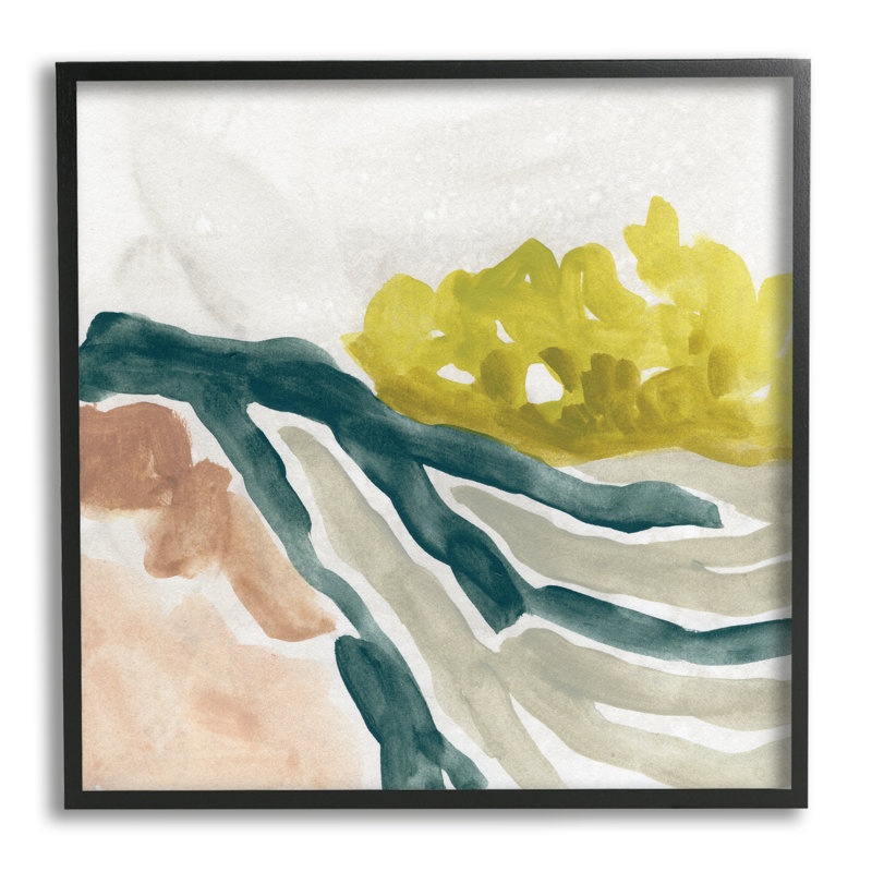 Rivière, ruisseau, courant, doux, abstrait, nature, paysage, Giclée encadrée noir minuit, H 17 po x l 17 po