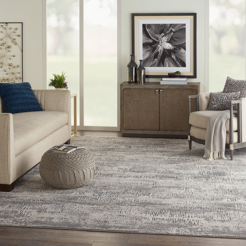 Uptown Abstract Area Rug in Gray, Rectangle 4' x 6'