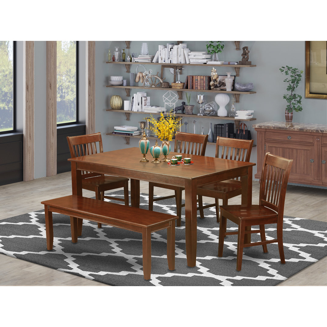 Sisneros Solid Wood Solid Wood Top Four Leg Dining Set Charlton Home®