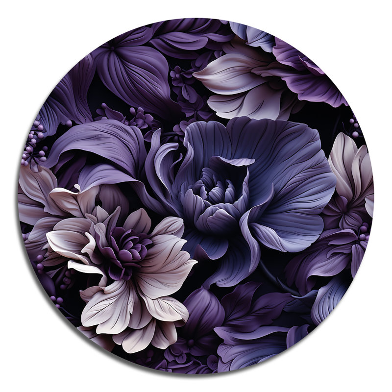 Galice - Art floral rond en métal, H 29 po x l 29 po