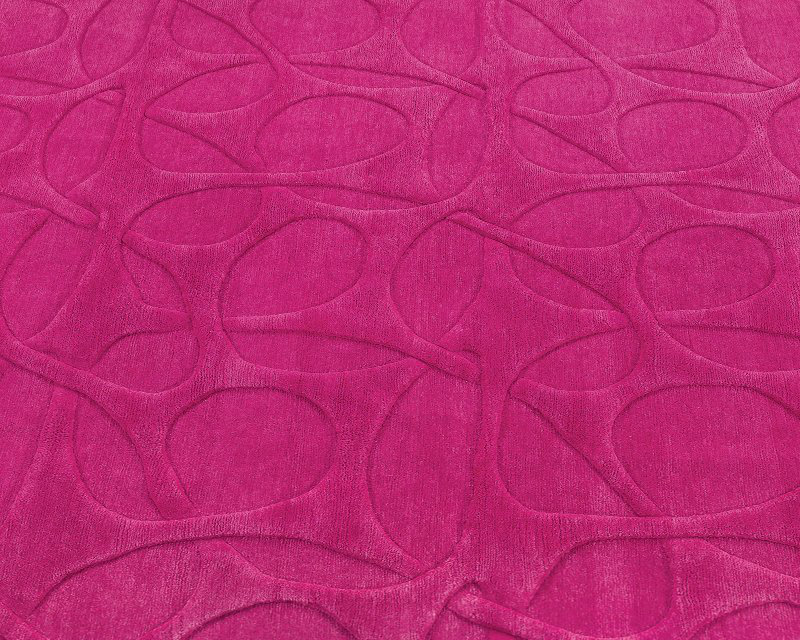 Molecular Wool Area Rug in Pink, Rectangle 9' x 12'