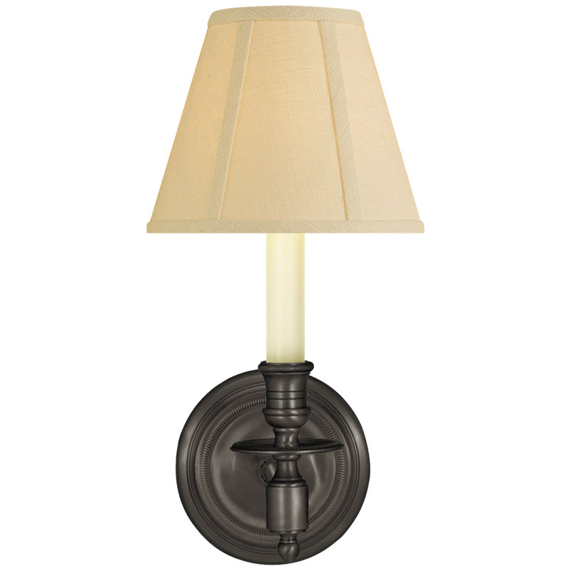 French Single Sconce, Cream, Bronze