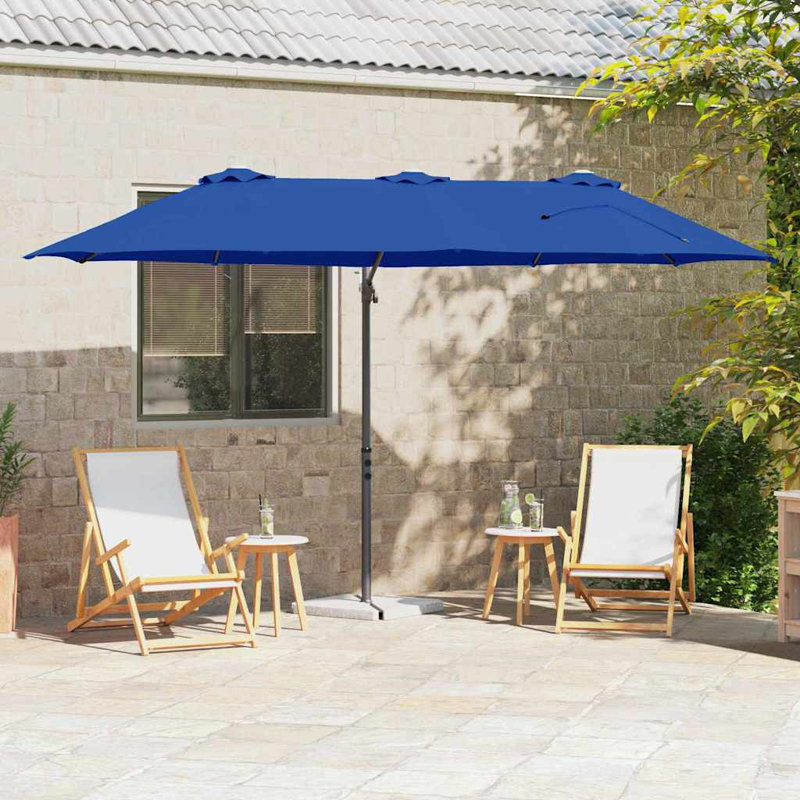 Umbrella Polyester and Aluminium Outdoor Parasol Garden Shade Terrace, Blue