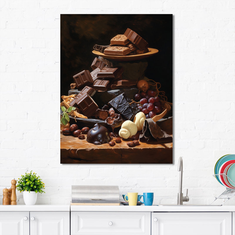Blanscet Food Chocolate Dreams III, H 32 po x l 16 po x P 1 po, Toile tendue