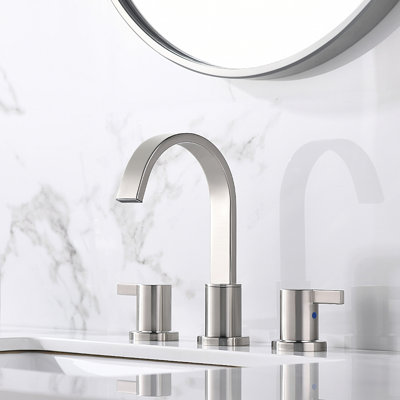 Widespread 2-handle Bathroom Faucet with Drain Assembly