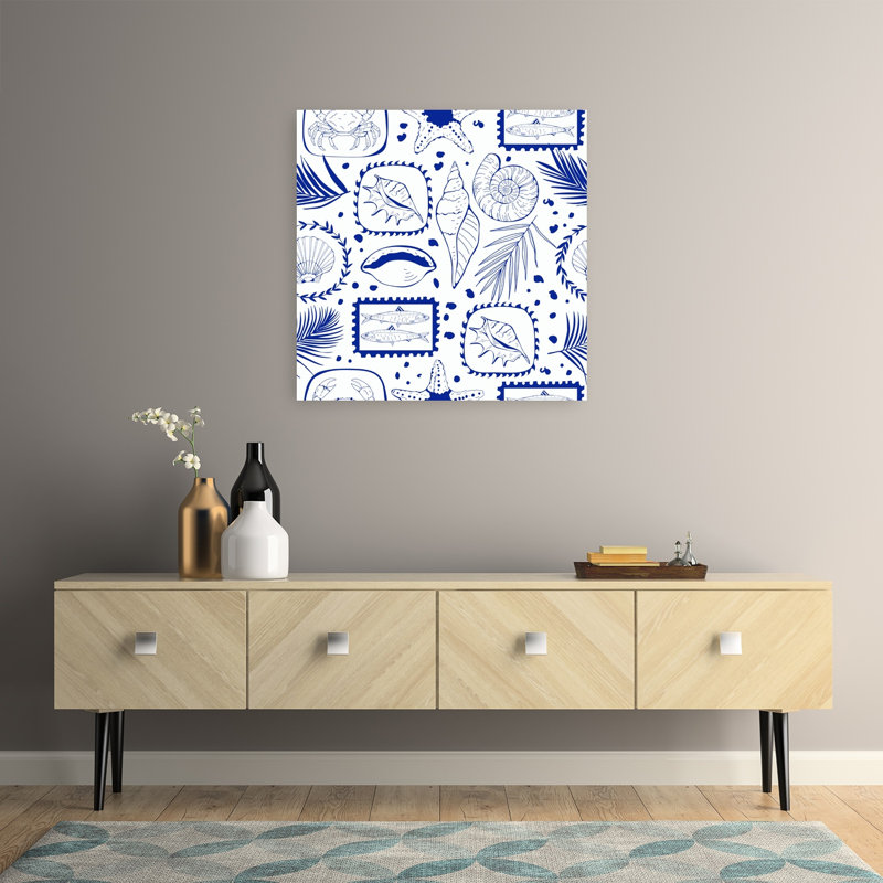 Impression d'art mural nautique abstrait, 32" H x 32" W