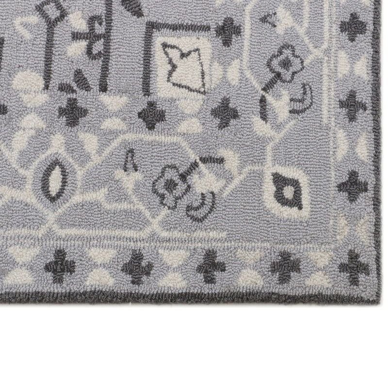 Rowe Medallion Oriental Area Rug in Blue/Gray/Ivory, Runner 2'6" x 7'