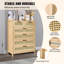 Commode 5 tiroirs en rotin, commode Boho, commode en rotin avec rangement spacieux, commode en rotin naturel