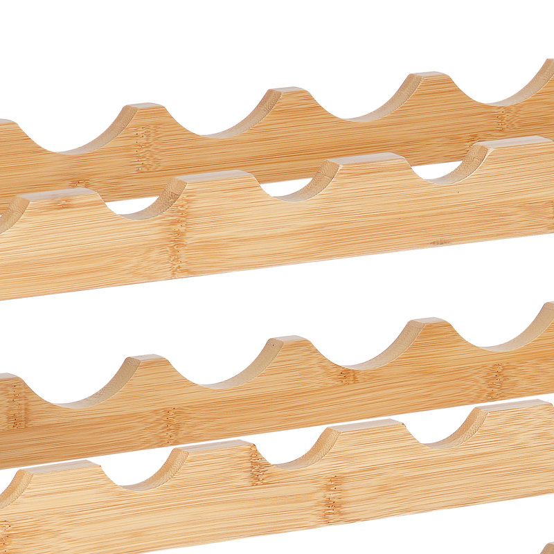 Casier à vin 4 compartiments pour 36 bouteilles, en bois naturel, stable et résistant. Casier modulaire à 36 compartiments, compatible avec les bouteilles de champagne lisses.