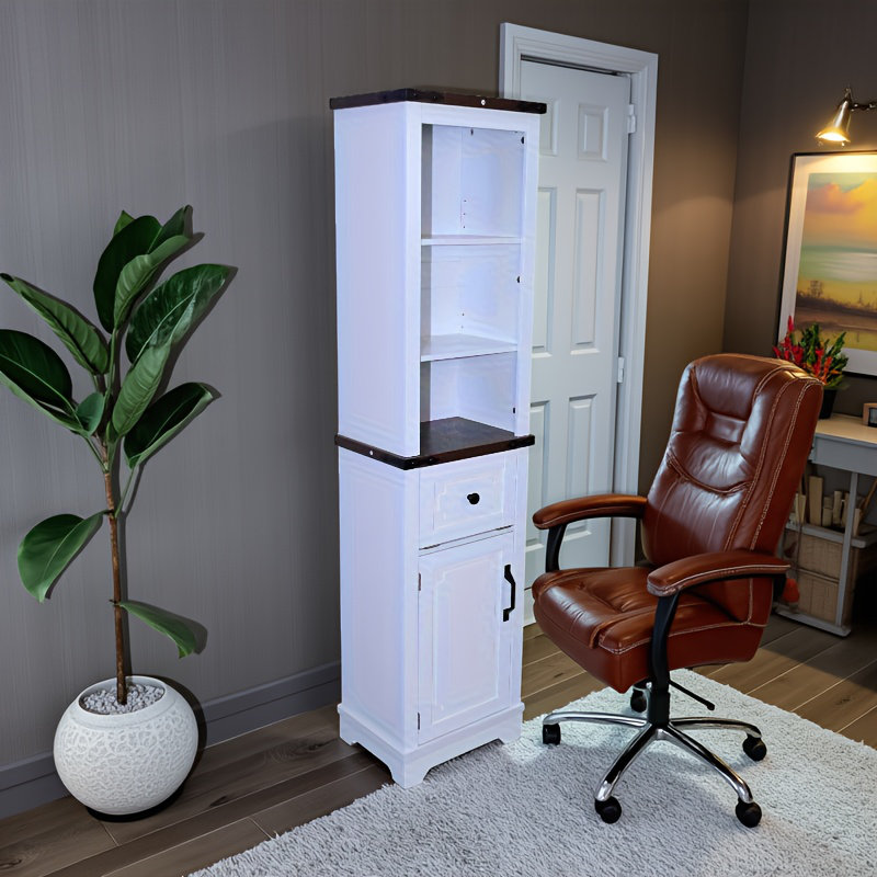 Narrow cabinet,Bathroom Storage Cabinet, Farmhouse Storage Cabinet with Adjustable Shelves & Storage Drawer