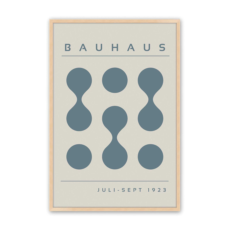 Tempête de Bauhaus bleu, impression I, Reproduction encadrée sans passe-partout, Érable brut, H 11 po x l 9 po