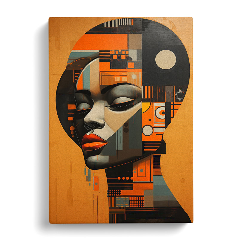African Woman Constructivism - Wrapped Canvas, 76cm H x 50cm W x 3cm D