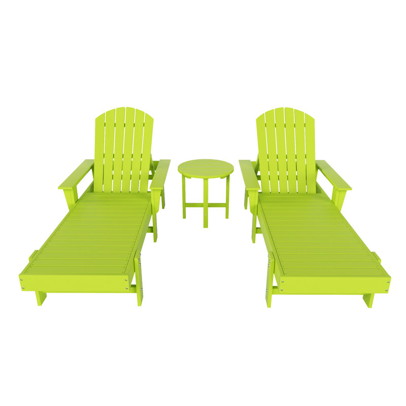 Altura Outdoor Chaise Lounge with Table, Lime