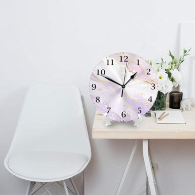 DADABULIU Horloge murale Pastel Silencieux Non-Ticking Horloges Rondes 10 Pouces À Piles Quartz Analogique Pour Le Salon Cuisine Chambre Bureau L'école À La Maison Décor