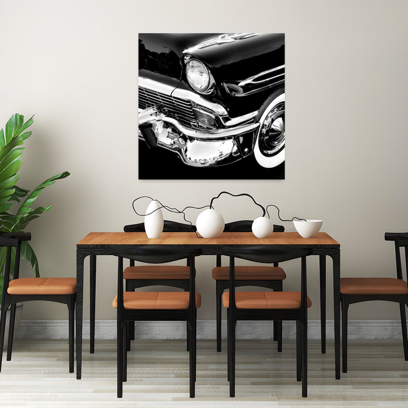 Voiture rétro, art contemporain, H 32 po x l 32 po