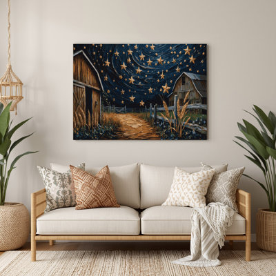 Farm Country Stars Gray Metal Wall Art